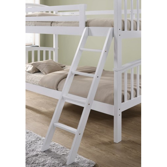 Barbican White Hardwood Finished Single Bunk Bed