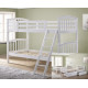 Barbican White Hardwood Finished Single Bunk Bed with Storage Drawers