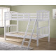 Barbican White Hardwood Finished Single Bunk Bed