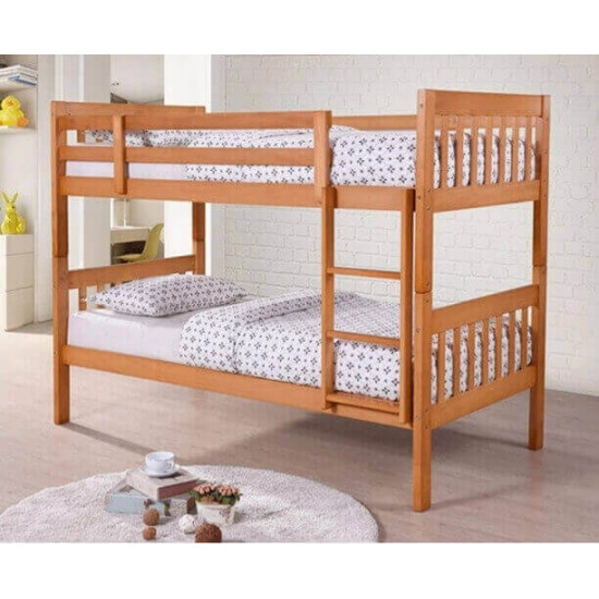 Lydia Antique Pine Finished Bunk Bed with Guest Bed
