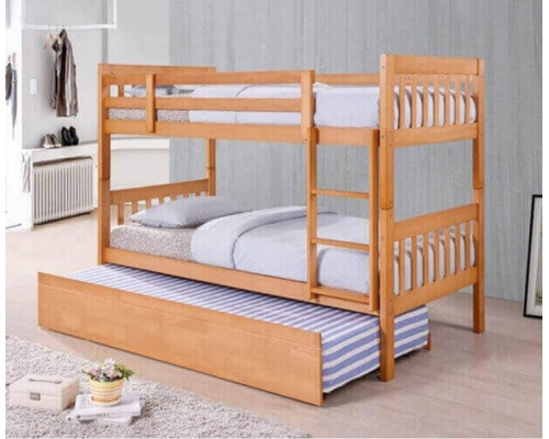 Lydia Antique Pine Finished Bunk Bed with Guest Bed