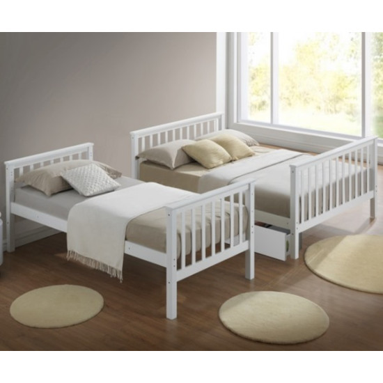 Maxi White Finished Hardwood Triple Sleeper Bunk Bed