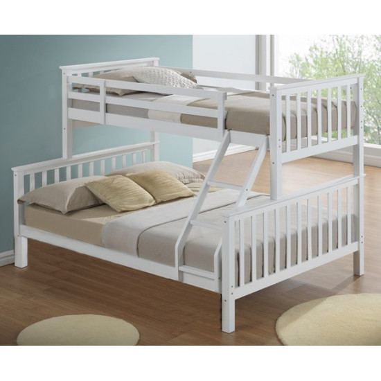 Maxi White Finished Hardwood Triple Sleeper Bunk Bed