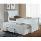 Captains Sleigh Style White Guest Bed with Storage Drawers