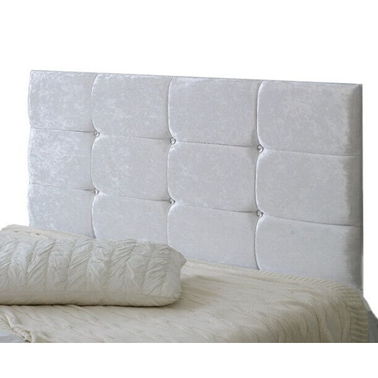 Willow Cubed Panelled Hand Tufted Floor Standing Headboard with Crystal Finials