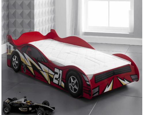 Red Kids No 21 Racing Car Novelty Bed