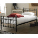 Oxford Black Ornate Metal Bed with Chrome Finials