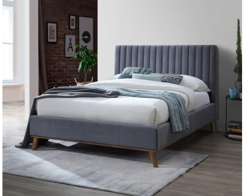 Albany Dark Grey Fabric Bed by Time Living
