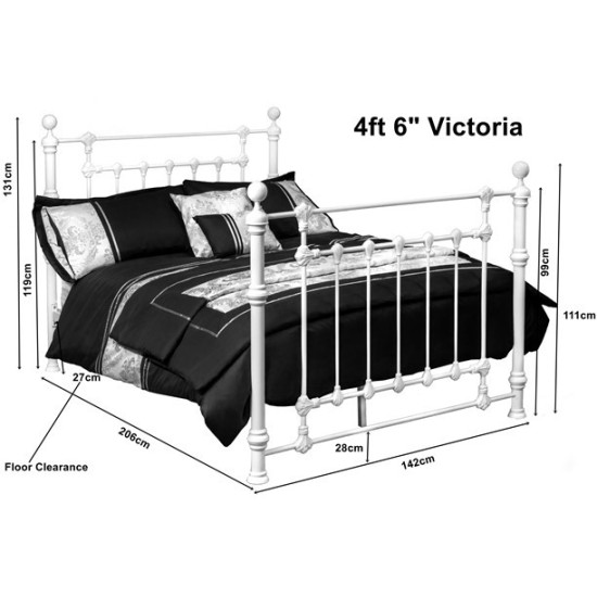 Victoria Traditional Ornate Gloss White Bed Frame