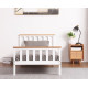 Naples White Wooden Shaker Bed Frame with Beech Tops