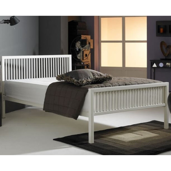 Boston/ Rodger White Finished Modern Metal Bedstead