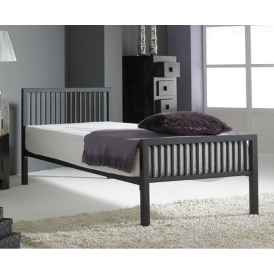 Boston/ Rodger Black Finished Modern Metal Bedstead
